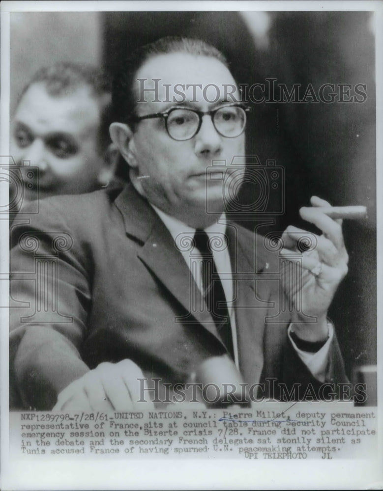 1961 Press Photo Pierre Millet Deputy Permanent Representative Of France - Historic Images