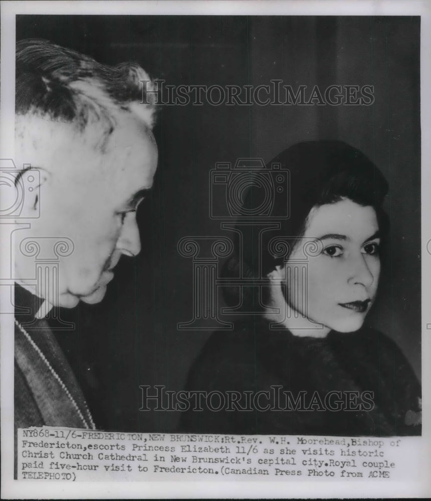 1951 Press Photo New Brunswick, Canada Princess Elizabeth, Rt Rev WH Moorehead - Historic Images