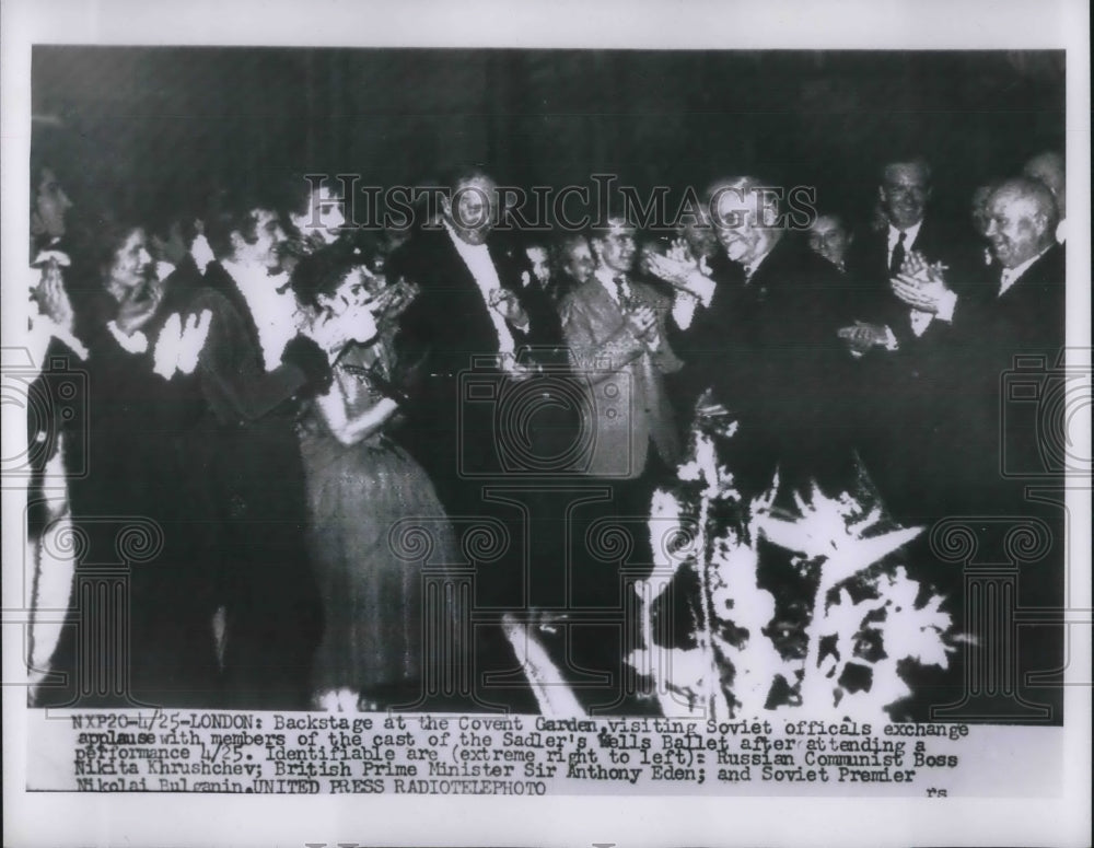 1956 Press Photo Soviet Premier Nikolai Bulganin &amp; British Minister Anthony Eden - Historic Images