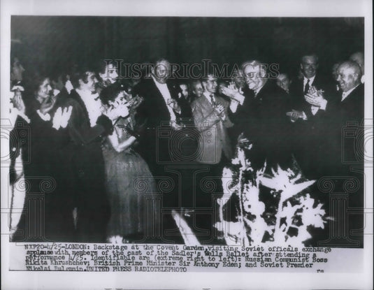 1956 Press Photo Soviet Premier Nikolai Bulganin & British Minister Anthony Eden - Historic Images