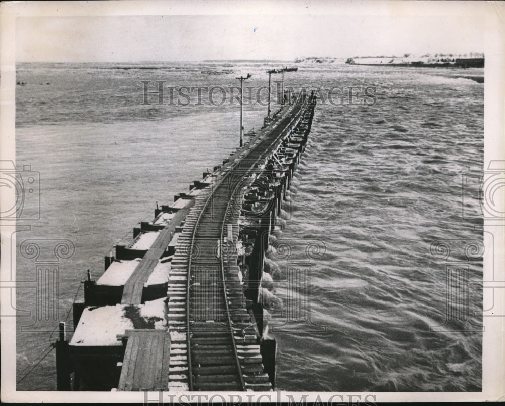 1937 Swift Running Waters of Niagara Under Railroad Tracks - Historic Images