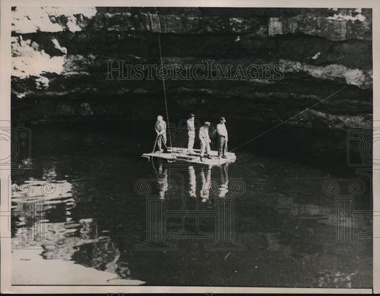 1936 Press Photo N.Mex State police drag lake for bodies of Mr & Mrs GM Lorius-Historic Images