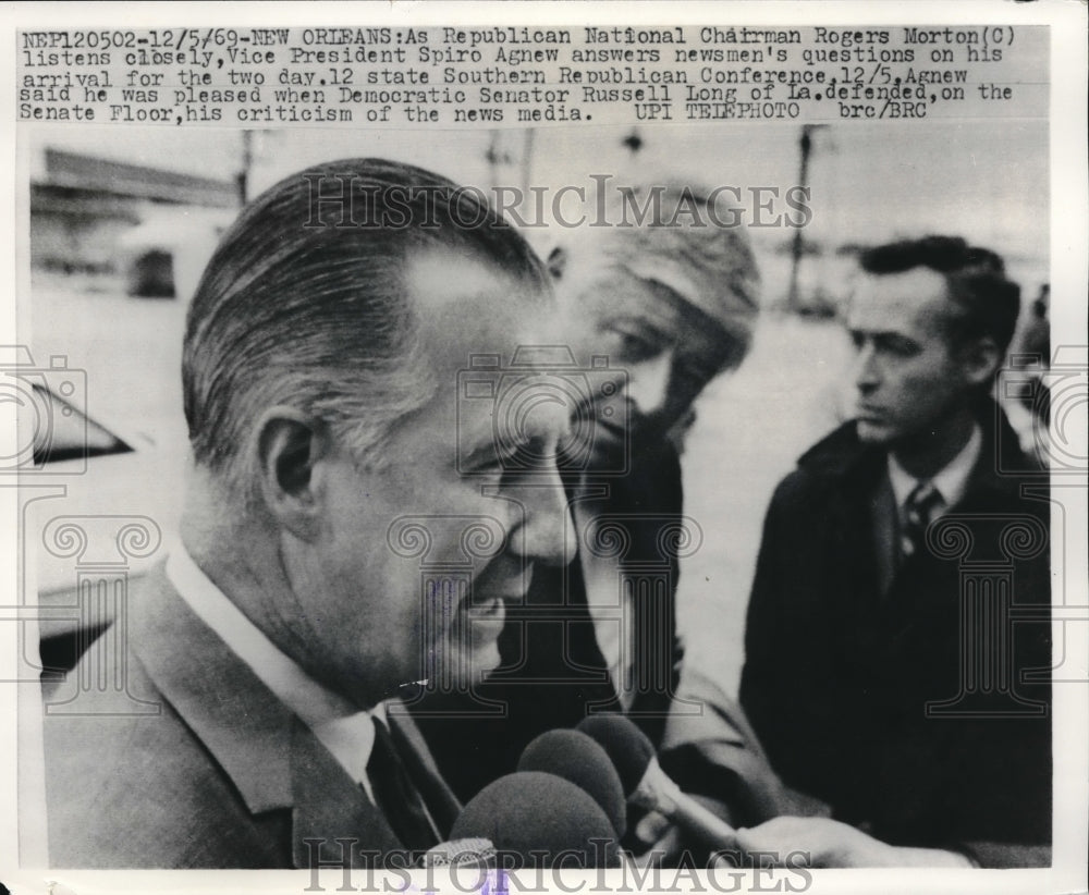 1969 Press Photo Republican National Chairman Rogers Morton VP Spiro Agnew - Historic Images