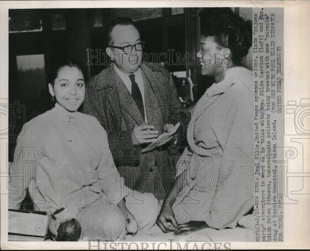 1952 Press Photo United Press science writer Paul Ellis Hilda Carrion-Historic Images