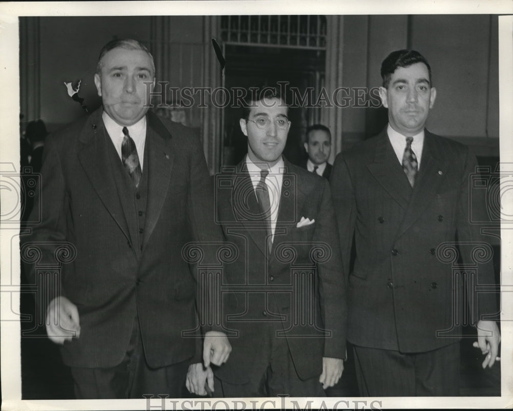 1939 Press Photo John Cacopardo With Detectives George Schick,Anthony Franchetti-Historic Images