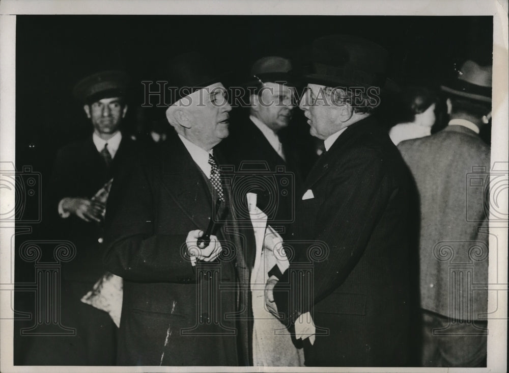 1933 Press Photo American Ambassador At Large Davis In Paris With M Theunis - Historic Images