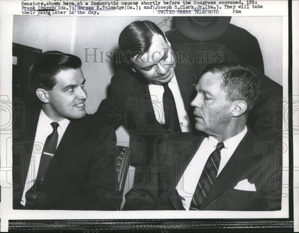 1957 Senators Frank Church,Herman Talmadge & Joseph S. Clark Jr. - Historic Images