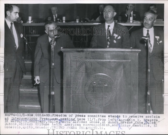 1955 Press Photo Freedom of Press Committee Honored by Inter American Press Asso - Historic Images