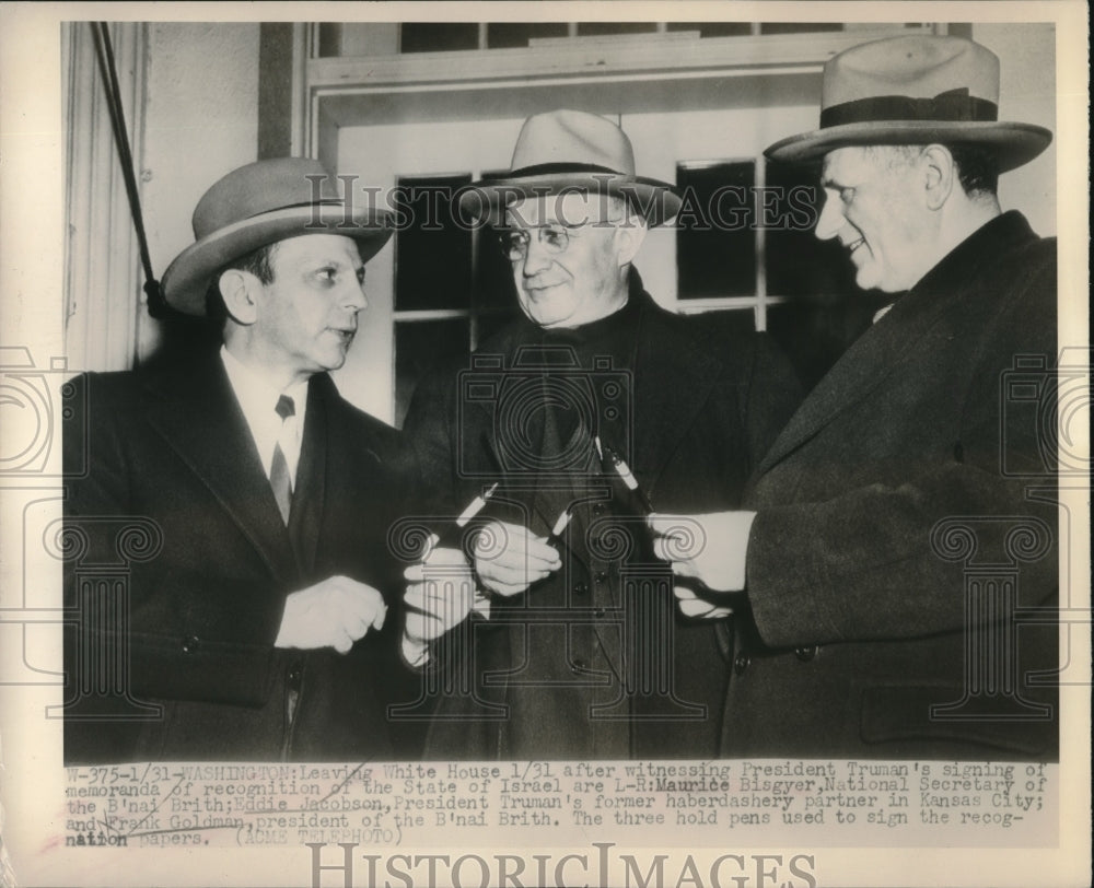 1948 Maurice Bisgyer National Secretary of B'nai Brith - Historic Images