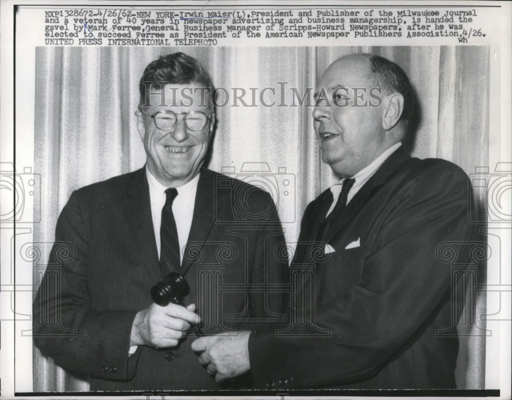 1962 Irwin Maier, new president of the American Newspaper Publishers - Historic Images