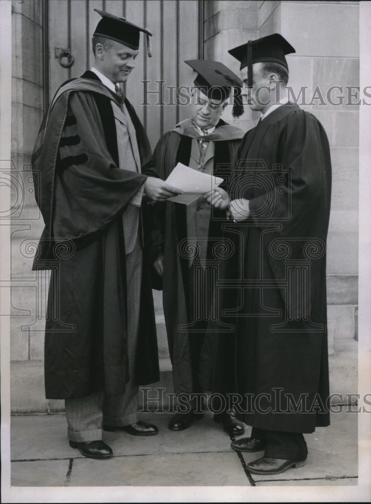 1935 Press Photo Harold Ickes, son, Raymond, Pres. Robert Maynard-Historic Images