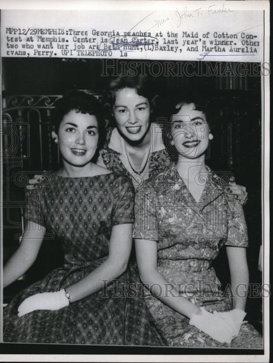 1959 Press Photo Maid of Cotton contest in Memphis, Tn Beth Hunt,Jean Carter,-Historic Images