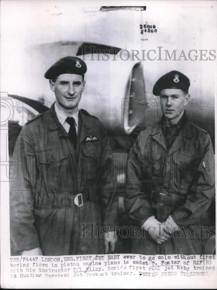 1956 RAF Pilots T Foster &amp; FL Wiley Fly Worlds First Jet Baby - Historic Images