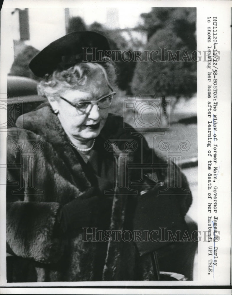 1958 Press Photo Widow of Mass. Governor James curley - Historic Images