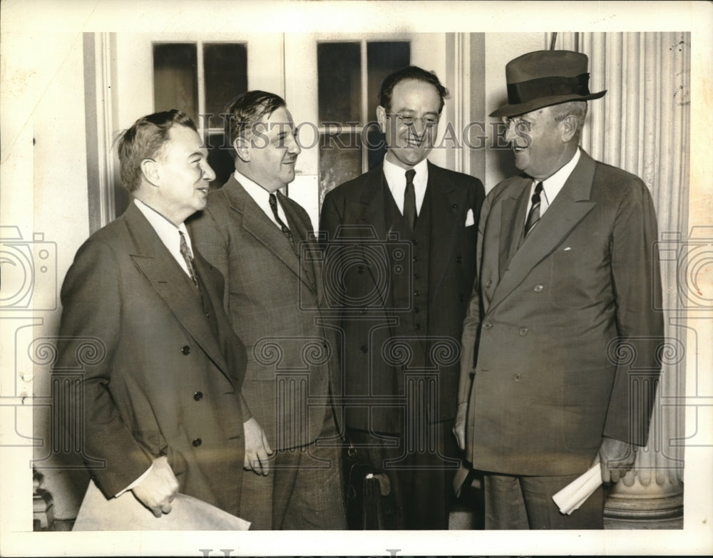 1938 Press Photo US Solicitor Gen T Arnold,ben Cohen,H Cummings AG - Historic Images