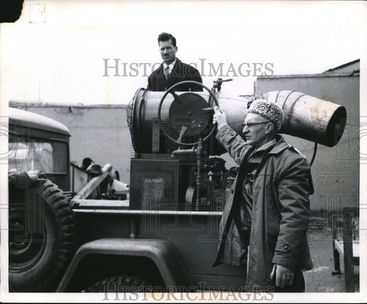 1961 Wilbur Lawrence, Mutual Security program & a tree sprayer-Historic Images