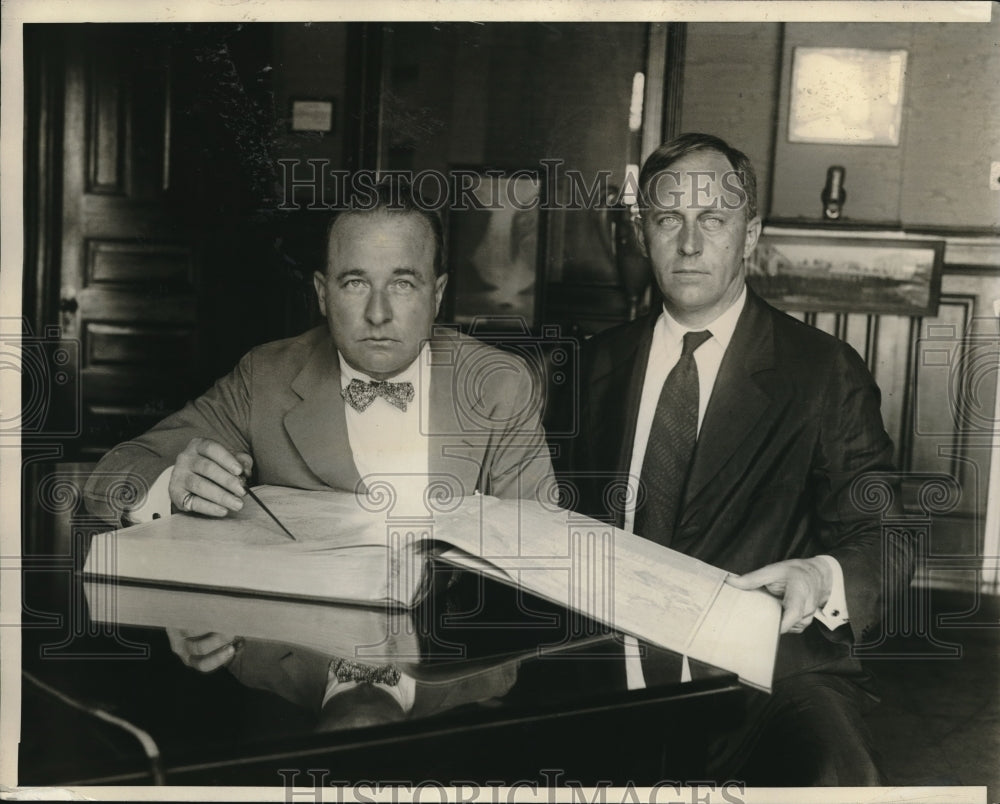 1927 Press Photo Irving Glover ,asst postmaster Gen & Eugene White-Historic Images