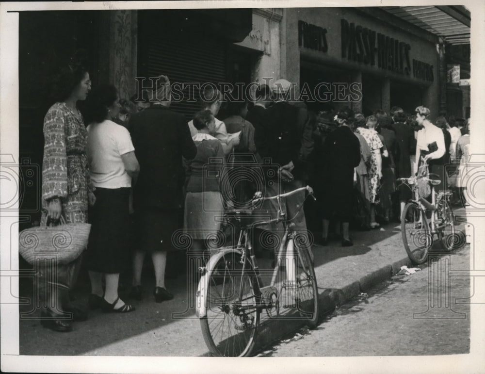 1945 Madame Georgette in line to buy food in Paris, World War II-Historic Images