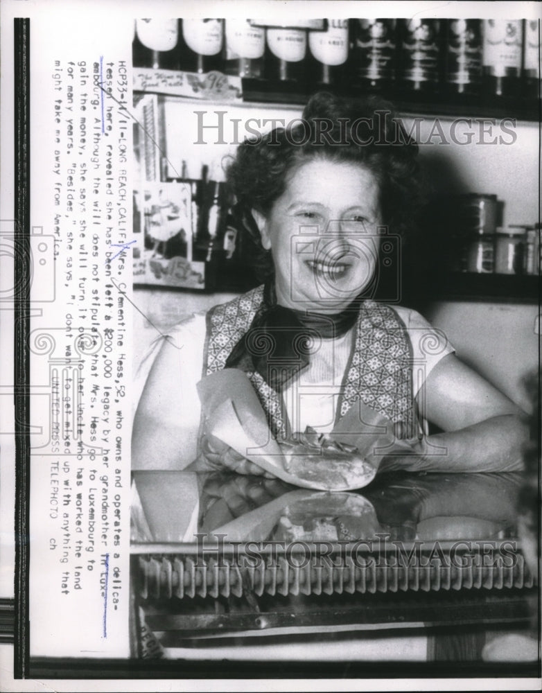 1954 Mrs Clementine Moss Owner &amp; Operator of Deli in Long Beach CA - Historic Images