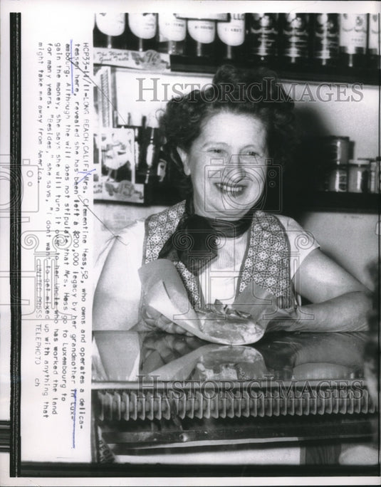 1954 Mrs Clementine Moss Owner & Operator of Deli in Long Beach CA - Historic Images