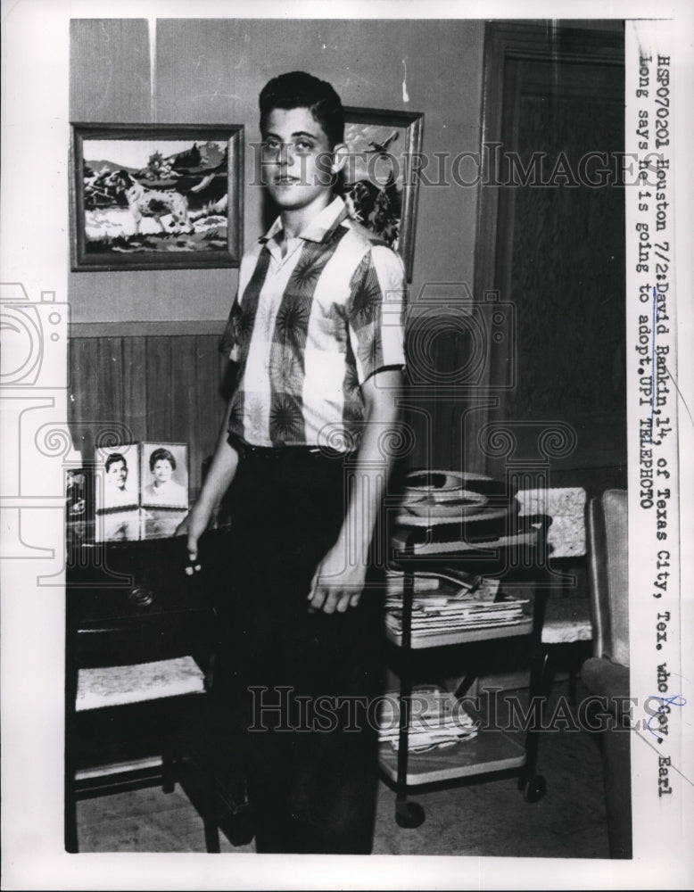 1959 Press Photo David Rankin Texas City Gov Earl Long Adoption - Historic Images