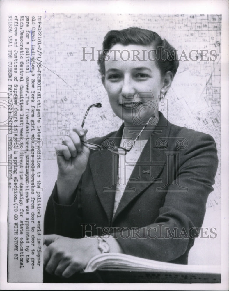 1955 Mich. Democratic Committee, Carol Ludington  - Historic Images