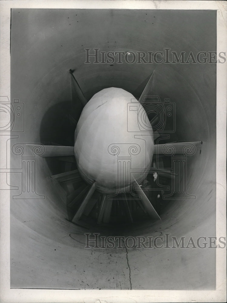 1945 Dr. Clark Millikan Inspects New Southern California Wind Tunnel-Historic Images