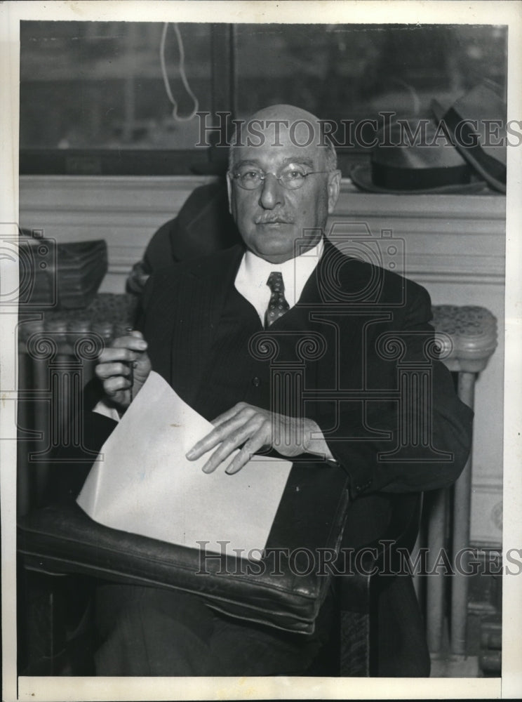 1937 Press Photo Pierre S. DuPont, Financier Being Probed on Tax Returns-Historic Images