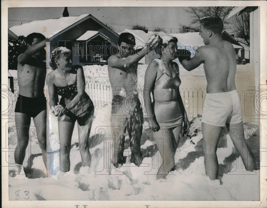 1950 Longview Washington Tingling Toes & Fingers in Snow - Historic Images
