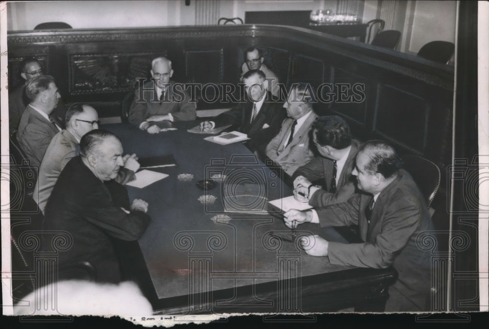 1954 Press Photo Sen. Arthur V. Watkins, Censures, Sam Ervin, Francis Case - Historic Images