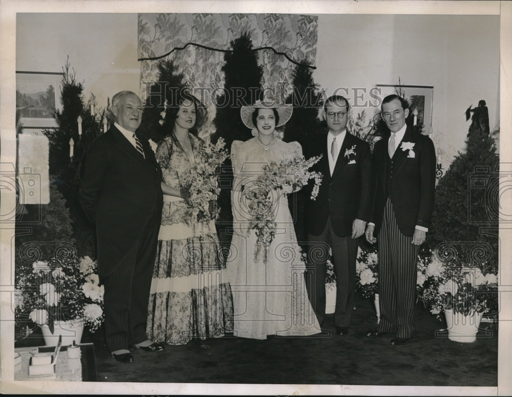 1937 Press Photo Wedding of Evelyn Wagner &amp; Kenneth Steinreich. Sen. Wagner - Historic Images