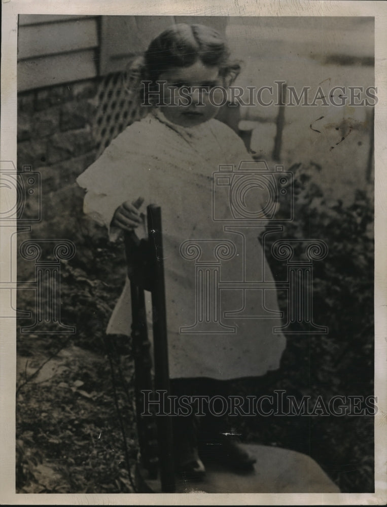 1934 Young Toddler Stands On Chair  - Historic Images