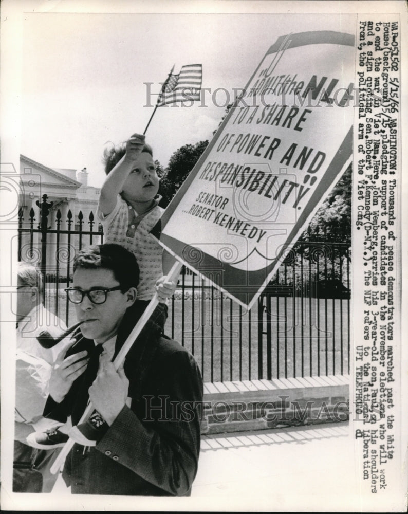 1966 John Wemberg among peace demonstrators at White House-Historic Images