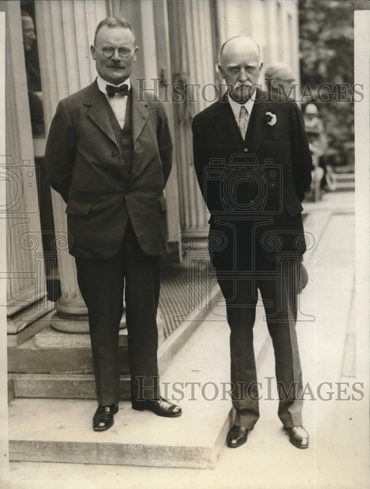 1929 Press Photo Brig. Gen. Fred K. Williamson & Sir Howard Call on Pres. Hoover - Historic Images