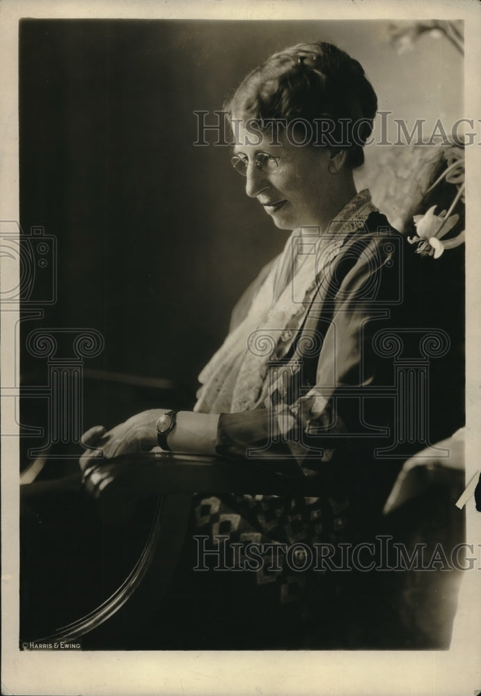 1924 Mrs. Curtis Wilbur, Wife of Sec. of Navy Sits Deep in Thought - Historic Images