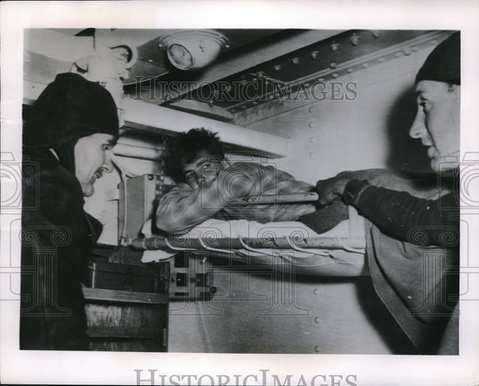 1955 Press Photo Captain of Raft Lehi Devere Baker & Crew Members-Historic Images