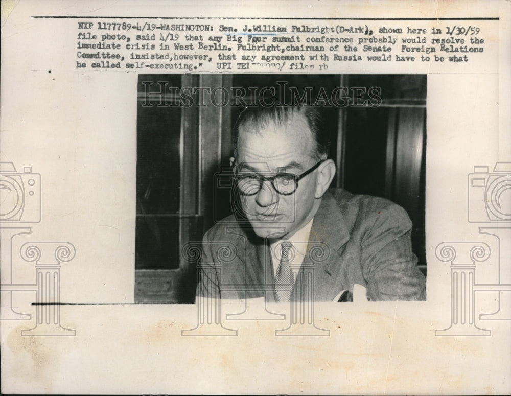 Press Photo Sen J. William Pulbright-Historic Images