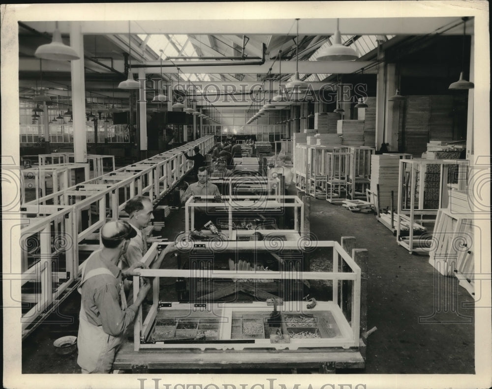 1927 Press Photo Finished Cabinet Frame Assembly Dept - neb88631-Historic Images