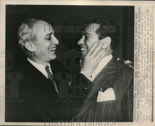 1949 NYC, Communist Leon Josephson & atty Samuel Neuburger - Historic Images