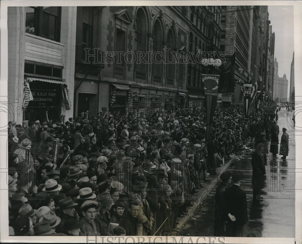 1939 Press Photo Michigan Avenue Chicago Legion Parade in the Rain - neb88681 - Historic Images