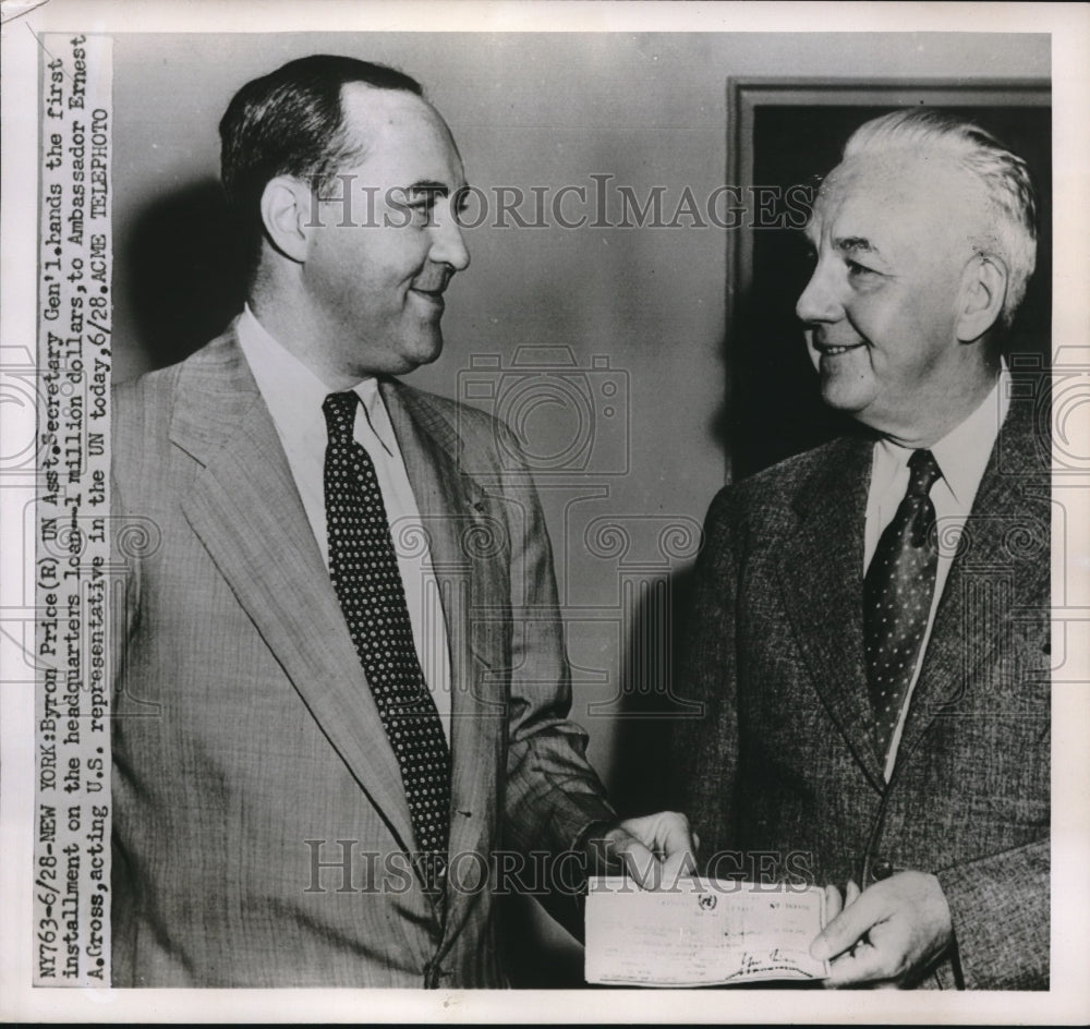 1935 Press Photo New York Byron Price Assistant Secretary General Ernest Gross - Historic Images