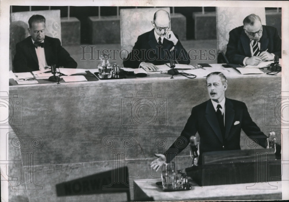 1955 Press Photo British Foreign Minister Harold McMillan at UN San Francisco - Historic Images