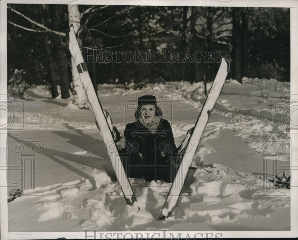 1938 Peggy Van Wagenen at Snow Carnival, Wellesley College-Historic Images