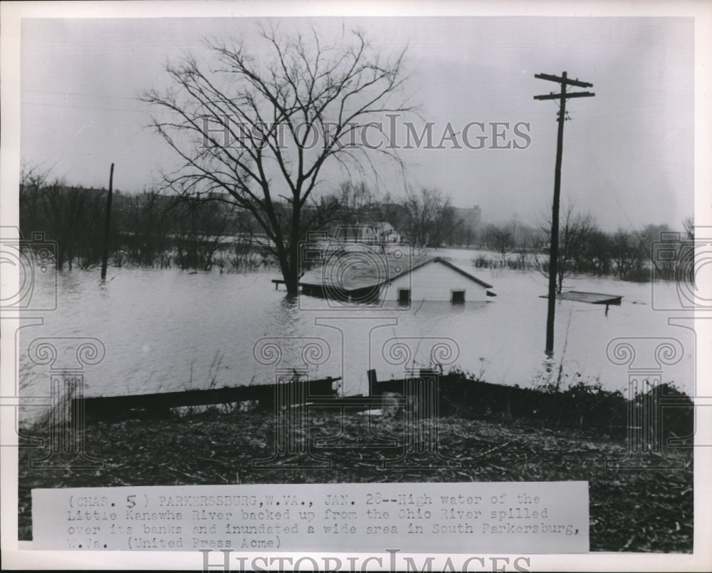 1952 High water of the Little Kanahwha River, South Parkersburg, WV-Historic Images