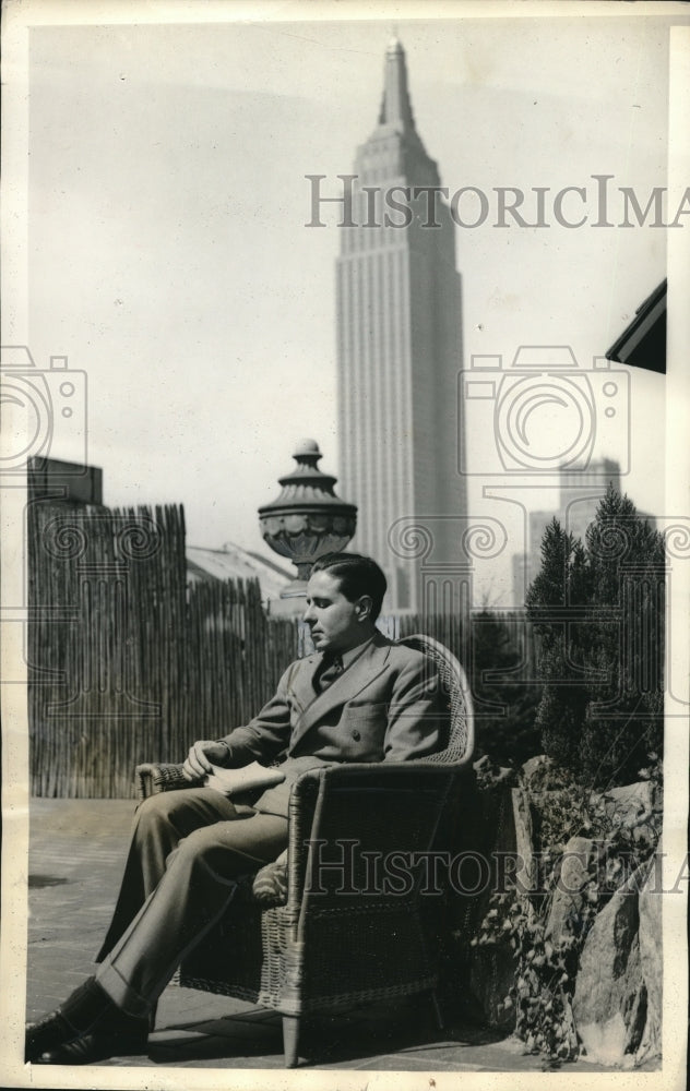 1937 Press Photo NYC, Guilio Marconi, son of telegraphy inventor - neb89208 - Historic Images