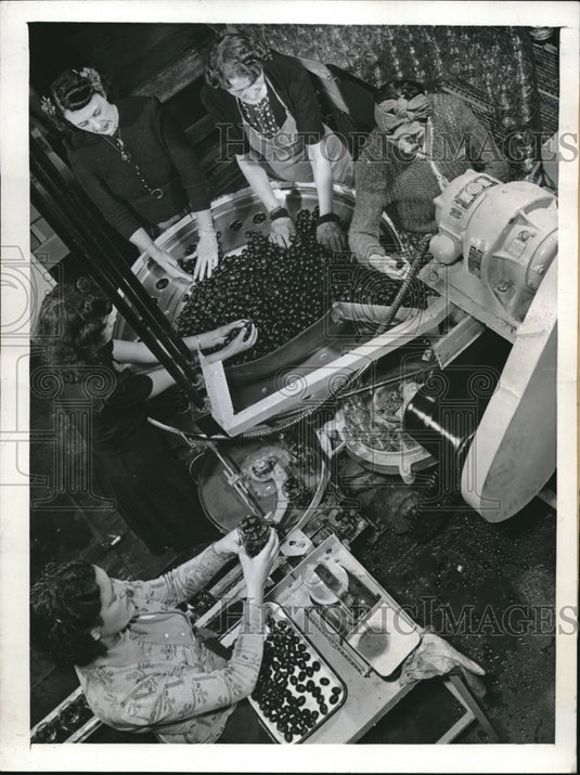 1944 Press Photo LA, Calif. women at olive packaging plant - Historic Images