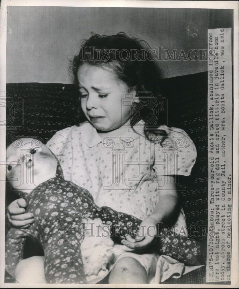 1947 Jackie Callick Age 3 Left in Bar Mother in Jail for Neglect - Historic Images