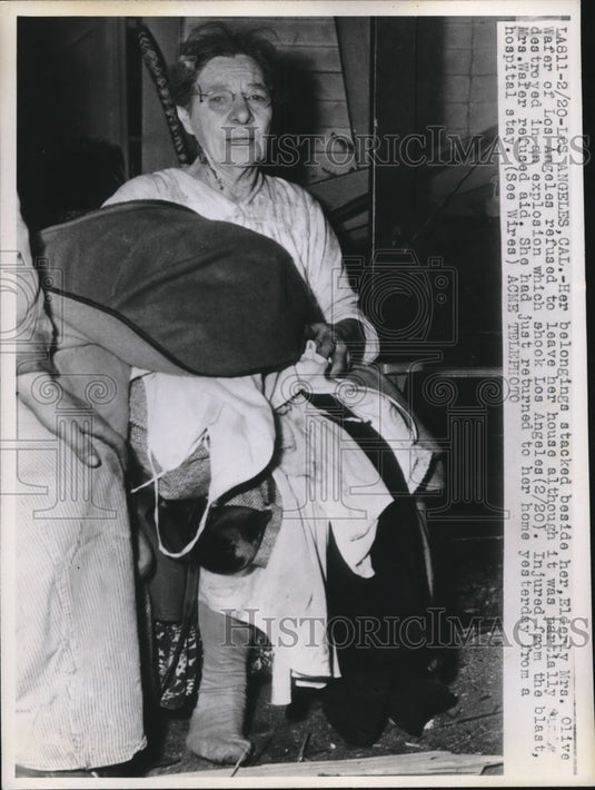 Los Angeles' Mrs. Olive Wafer Refuses to Leave Damaged Home - Historic Images