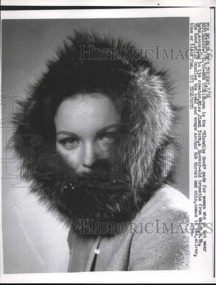 1962 &quot;Klondike Hood&quot; Made For Women Who Do Not Wear Hats - Historic Images