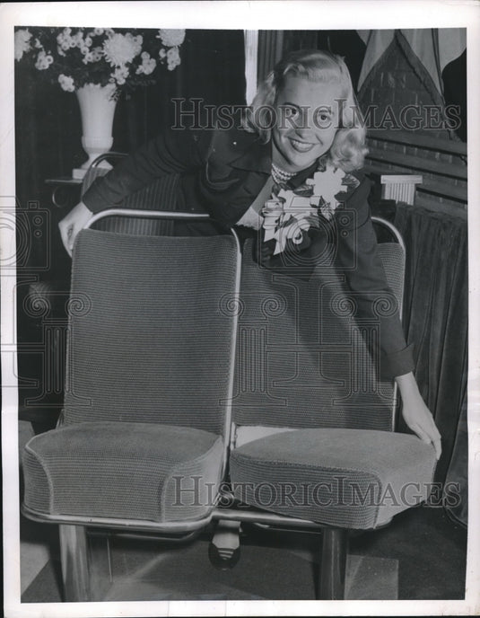 1949 Atlantic City, NJ Betty J Creamer & new seats for buses-Historic Images